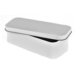 Naše produkty: white rectangular tin, Art. 2100