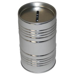 Okrągłe puszki: Oil Barrel money tin, Art. 3022