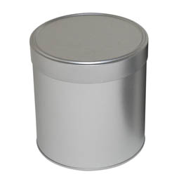 Metallschachteln: runde Dose aus elektrolytischem Weißblech mit Stülpdeckel, für Lebkuchen, Gebäck und Süßigkeiten.