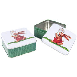 Square tins: Rabbit Basket Square, Art. 6202