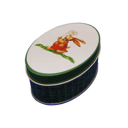 Oval tins: Rabbit Basket Oval Tin, Art. 6206