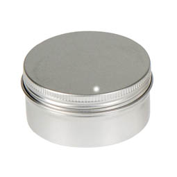 Round tins: Aludose, Runde Schraubdeckeldose aus Aluminium; mit Compound; blank