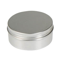 Wachsdosen: Dose aus Aluminium mit Schraubdeckel, 250ml; runde Schraubdeckeldose, blank, mit Schutzlack.