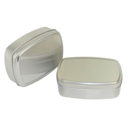 Rechteckdosen: Dose, 150 ml, aus Aluminium mit Stülpbdeckel; Stülpdeckeldose, blank, mit Schutzlack.